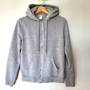 H&M Basic Zip-Up Hoodie Sweatshirt Gray Size S
